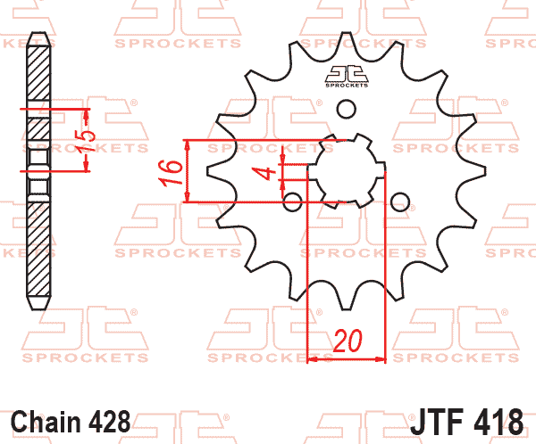 FRONT SPROCKET JTF418.14 JT