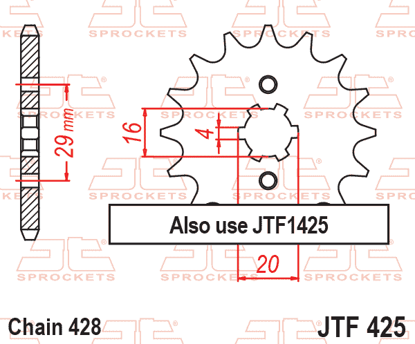 FRONT SPROCKET JTF425.15 JT CAN USE 416