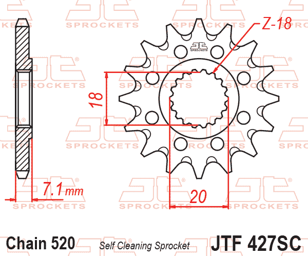 FRONT SPROCKET JTF427.13SC JT