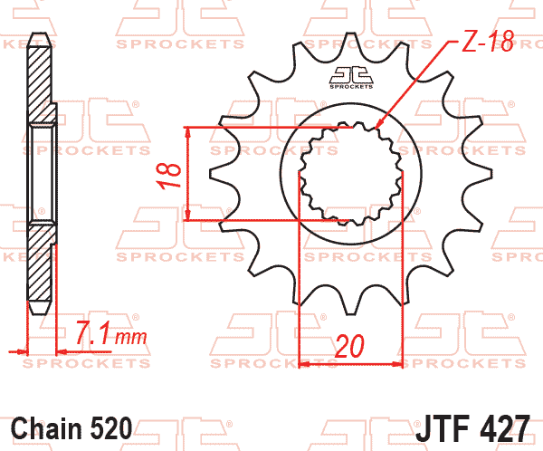 FRONT SPROCKET JTF427.14 JT