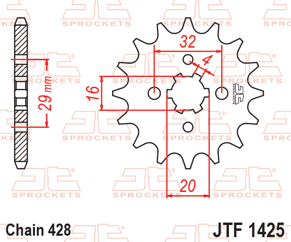 FRONT SPROCKET JTF1425.14, SUZUKI ROAD