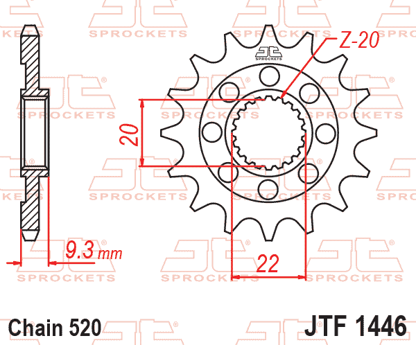 FRONT SPROCKET JTF1446.13 JT JF144613 JTF1446.13
