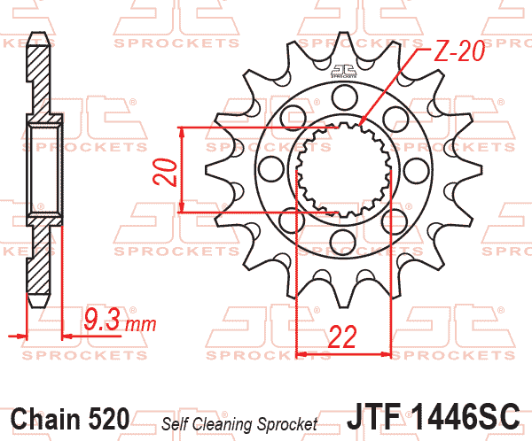 FRONT SPROCKET JTF1446.13SC JT JF144613 JTF1446.13