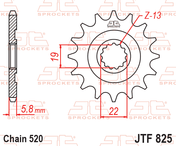 FRONT SPROCKET JTF825.13 JT