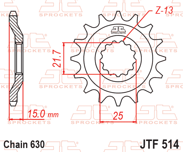 FRONT SPROCKET JTF514.15 JT