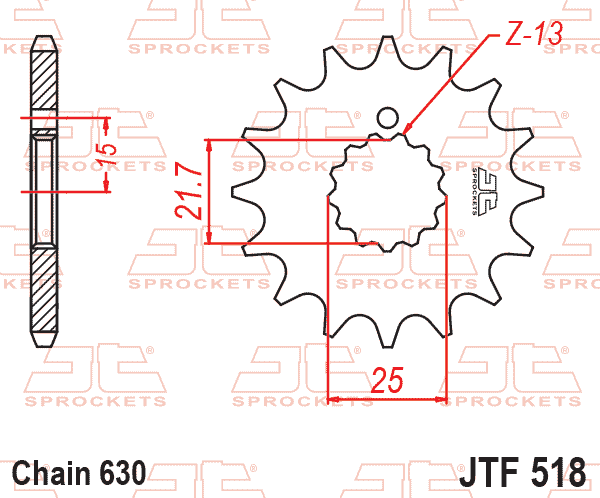 FRONT SPROCKET JTF518.13 JT