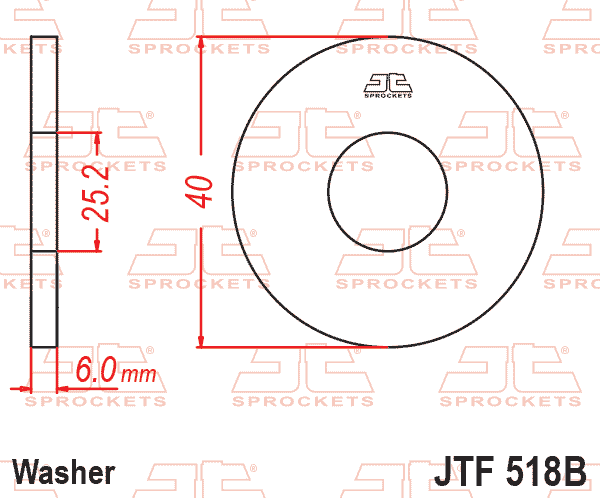 FRONT SPROCKET SPACER, JTF518B, BUSH, WASHER