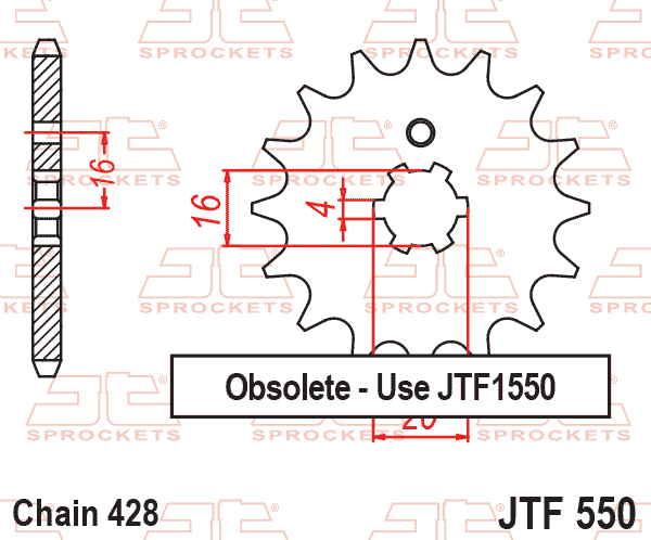 FRONT SPROCKET JTF550.14 JT