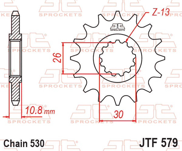 FRONT SPROCKET JTF579.16RB JT, OE Rubber Cushioned