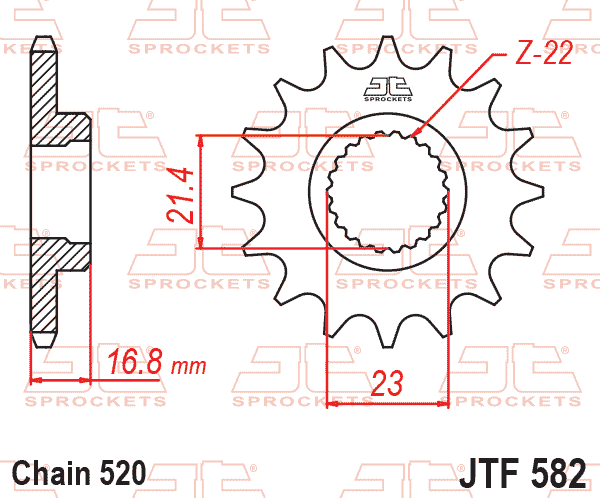 FRONT SPROCKET JTF582.16 JT