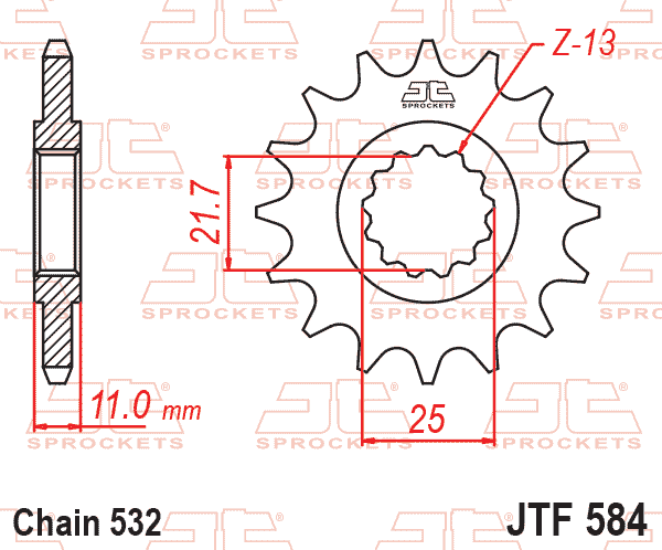 FRONT SPROCKET JTF584.17 JT