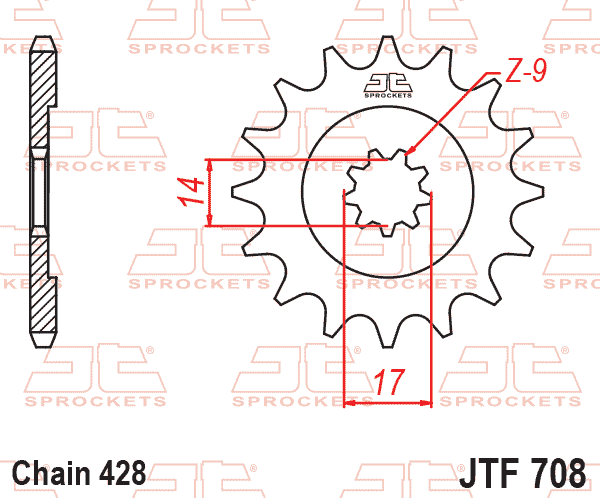 FRONT SPROCKET JTF708.13 JT