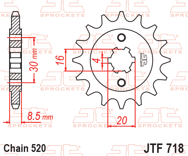 FRONT SPROCKET JTF718.12 JT, CAN USE SF422