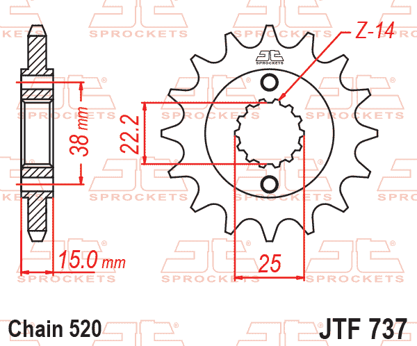 FRONT SPROCKET JTF737.15 JT