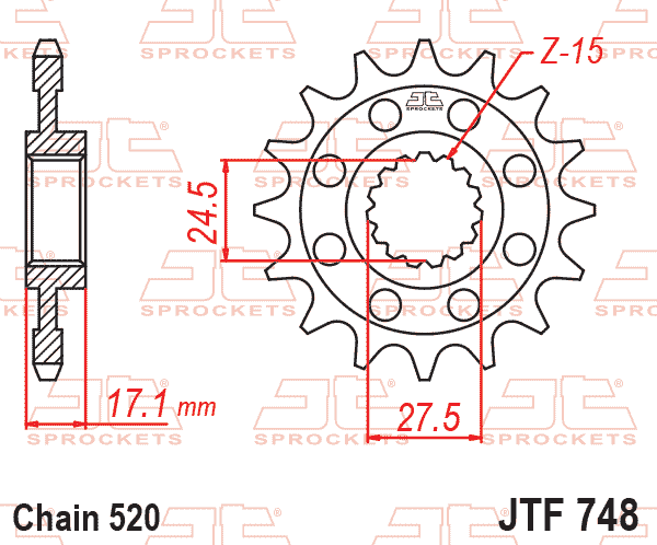FRONT SPROCKET JTF748.16 JT DUCATI