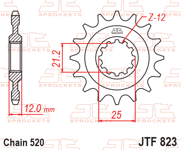 FRONT SPROCKET JTF823.12 JT