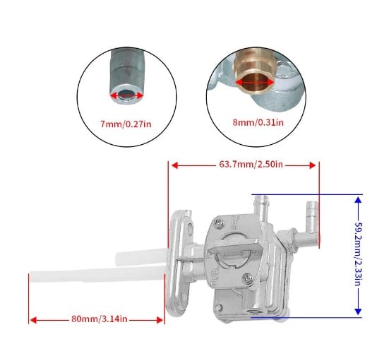 FUEL TAP PETCOCK VALVE YAMAHA 84-90 FJ600 82-83 XJ750 84-91 XJ600 33M-24500-00
