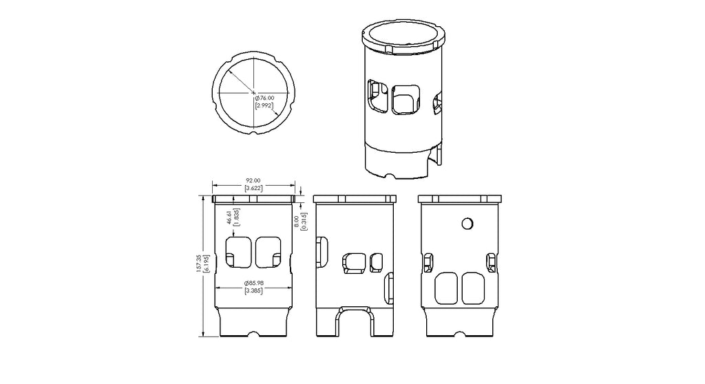 CYLINDER SLEEVE 74-81 MAICO 400 77mm VINTCO SLM02A