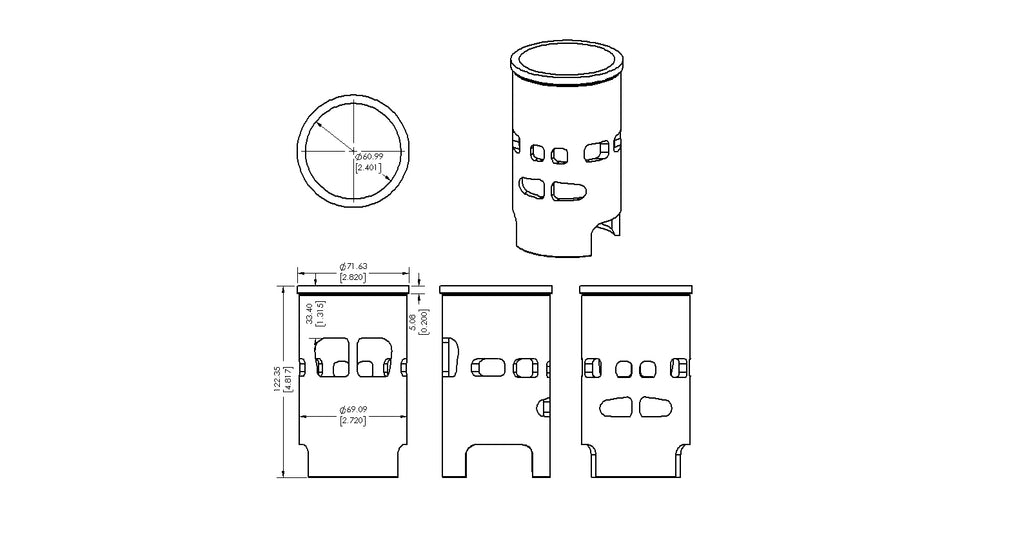 CYLINDER SLEEVE 80-84 SUZUKI PE 175 62mm VINTCO SLS08A