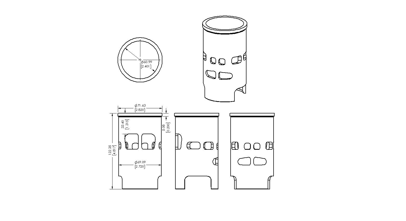 CYLINDER SLEEVE 80-84 SUZUKI PE 175 62mm VINTCO SLS08A