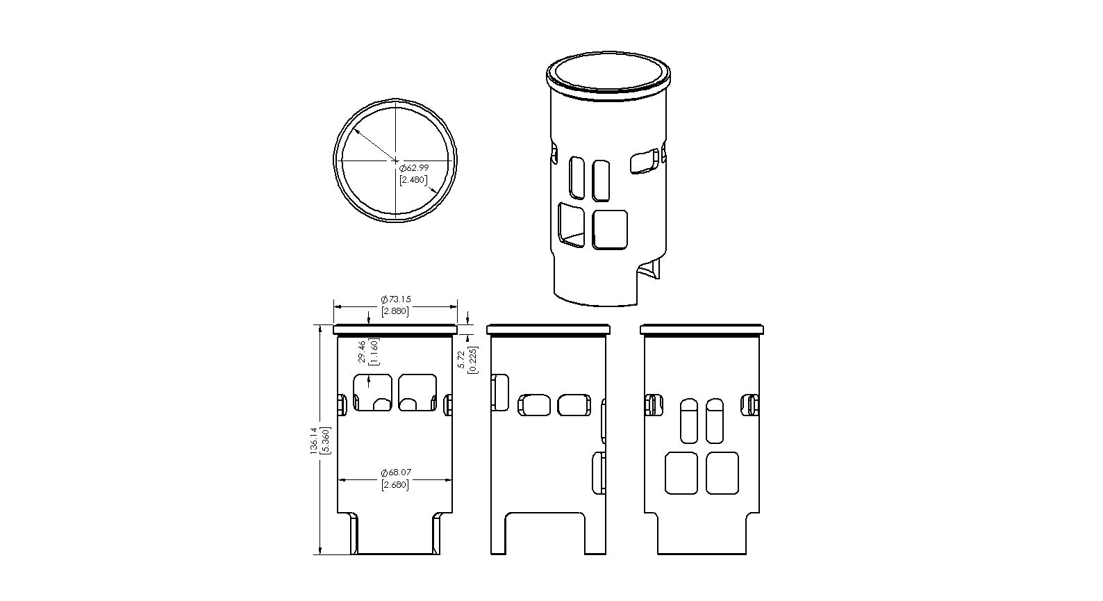 CYLINDER SLEEVE 73-75 PENTON 175 63.5mm VINTCO SLT03A