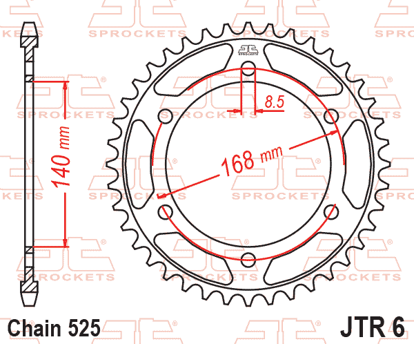 REAR SPROCKET JTR6.41 JT 525