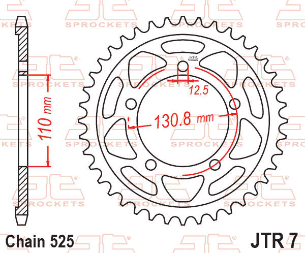 REAR SPROCKET JTR7.44 JT 525
