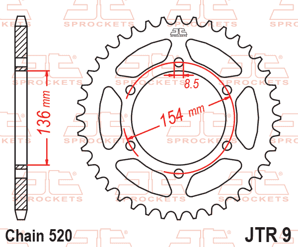 REAR SPROCKET JTR9.47 JT 520