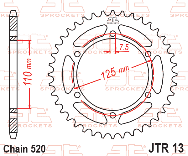 REAR SPROCKET JTR13.39 JT 520