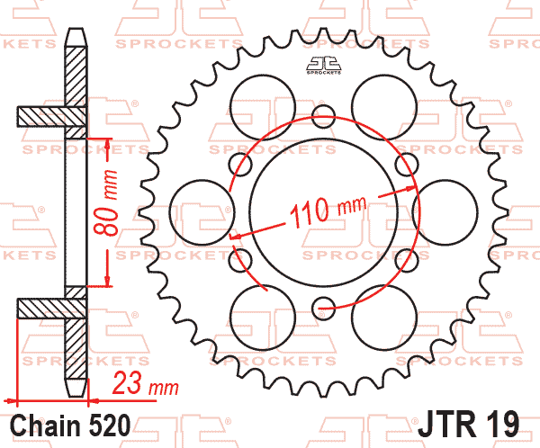 REAR SPROCKET JTR19.37 JT 520