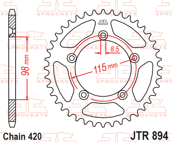 REAR SPROCKET STEEL JTR894.50