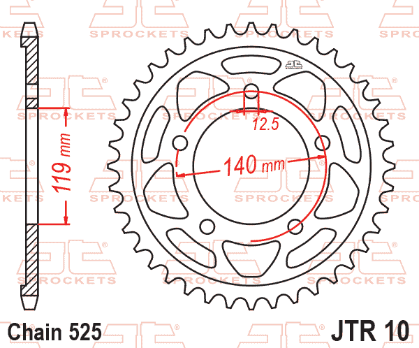 REAR SPROCKET BMW ROAD, JTR10.46