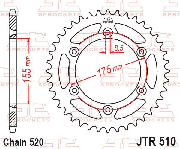 REAR SPROCKET JTR510.46 STEEL, Cagiva WR 125-250 JTR51046, HUSQVARNA