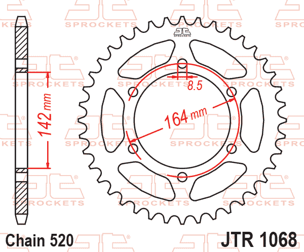 REAR SPROCKET JTR1068.46 JT SILVER