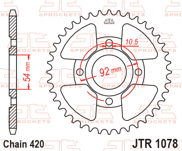REAR SPROCKET JTR1078.60 JT