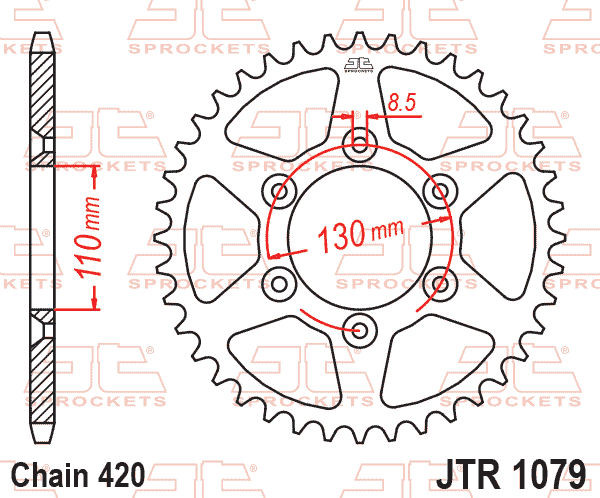 REAR SPROCKET CPI 50 SM, JTR1079.53