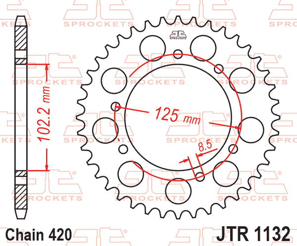 REAR SPROCKET DERBI, JTR1132.48
