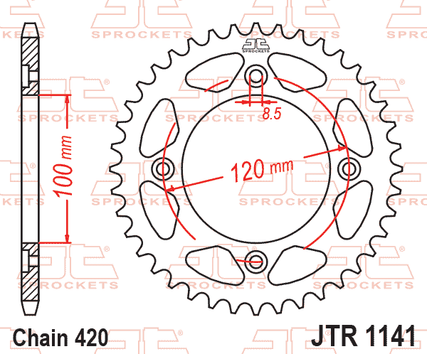 REAR SPROCKET BETAMOTOR 50, JTR1141.50