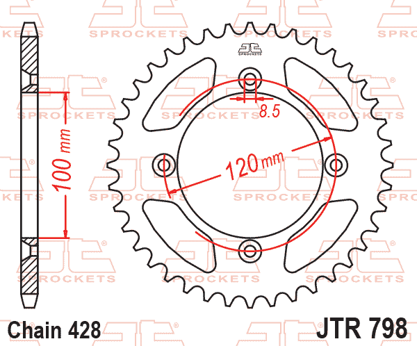 REAR SPROCKET STEEL JTR798.49 SILVER SR798-49