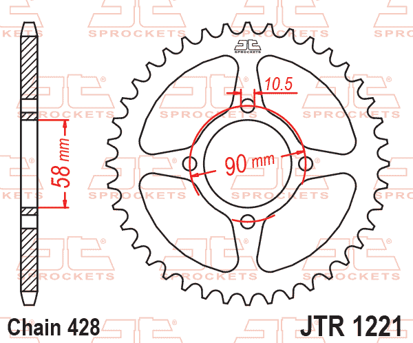 REAR SPROCKET JTR1221.44 STEEL