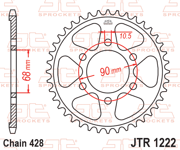 REAR SPROCKET JTR1222.48 STEEL, ROAD