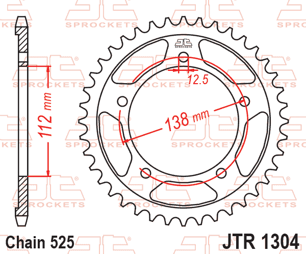 REAR SPROCKET STEEL JTR1304.43, HONDA ROAD