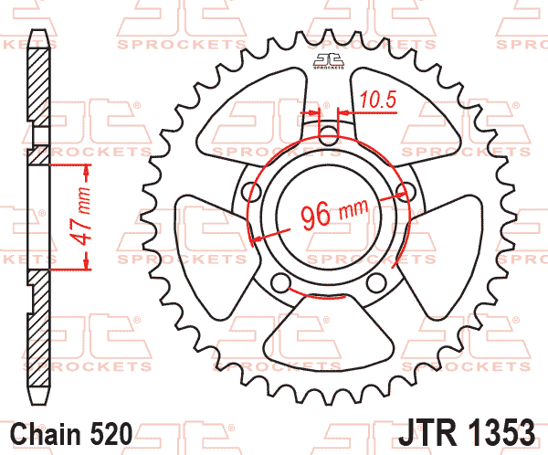 REAR SPROCKET JTR1353.40 STEEL