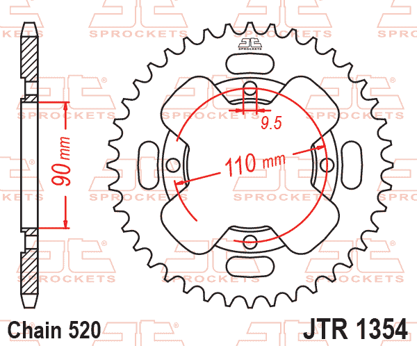 REAR SPROCKET JTR1354.38 STEEL BLACK