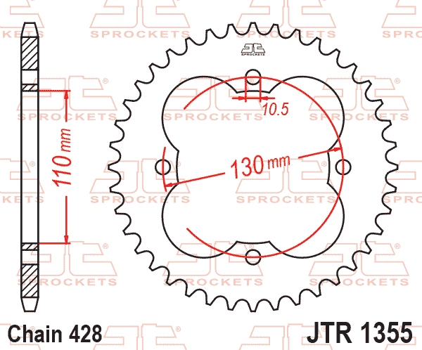 REAR SPROCKET STEEL JTR1355.48