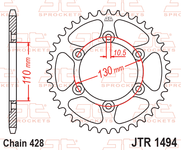 REAR SPROCKET KAWASAKI, JTR1494.56