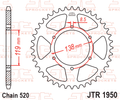 REAR SPROCKET JTR1950.50 STEEL BLACK SR1950-50