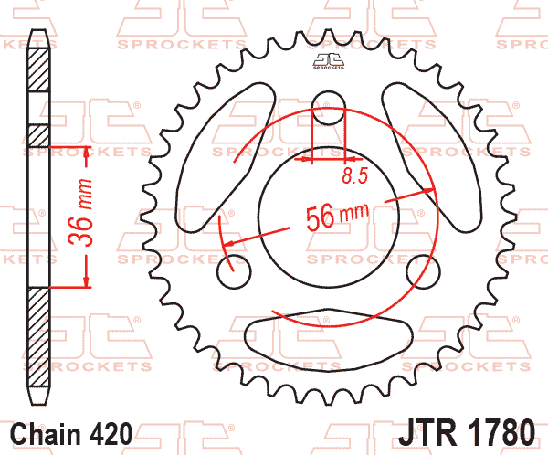 REAR SPROCKET JTR1780.28 STEEL BLACK
