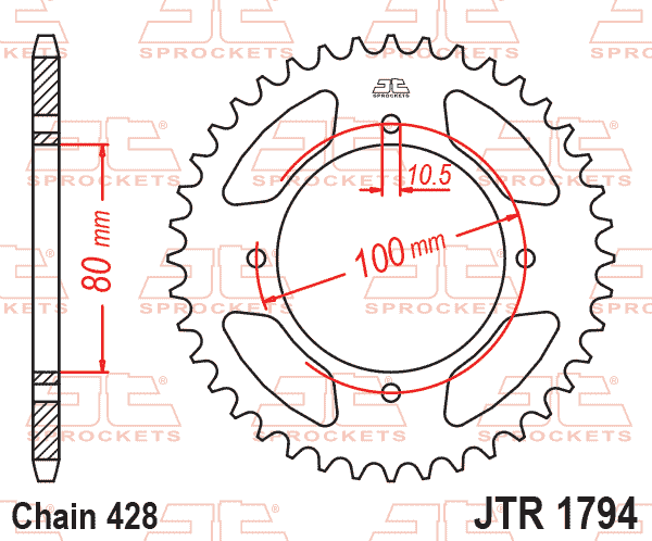 REAR SPROCKET STEEL JTR1794.45