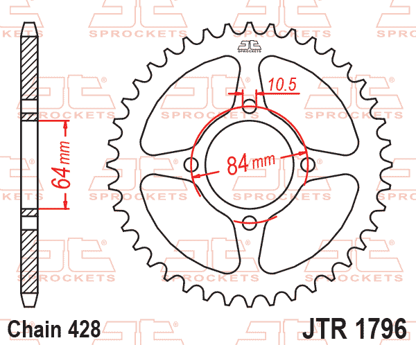 REAR SPROCKET STEEL JTR1796.51